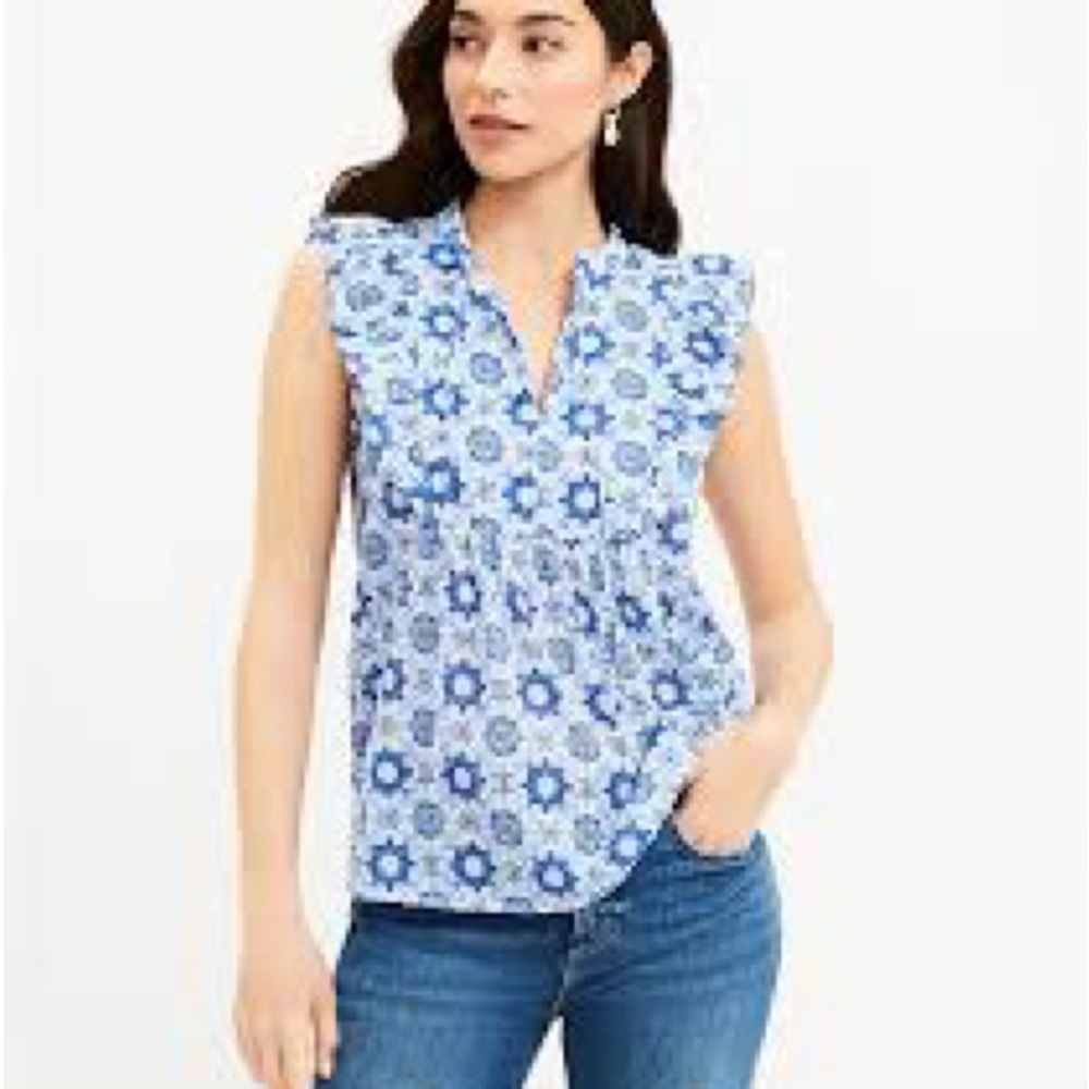 Loft- Blue Sleeveless Women's Top